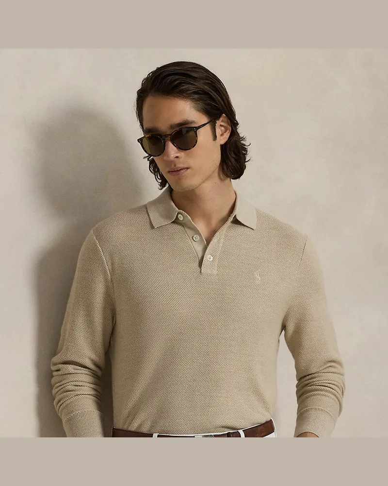 Ralph Lauren Performance-Pullover mit Polokragen Tan