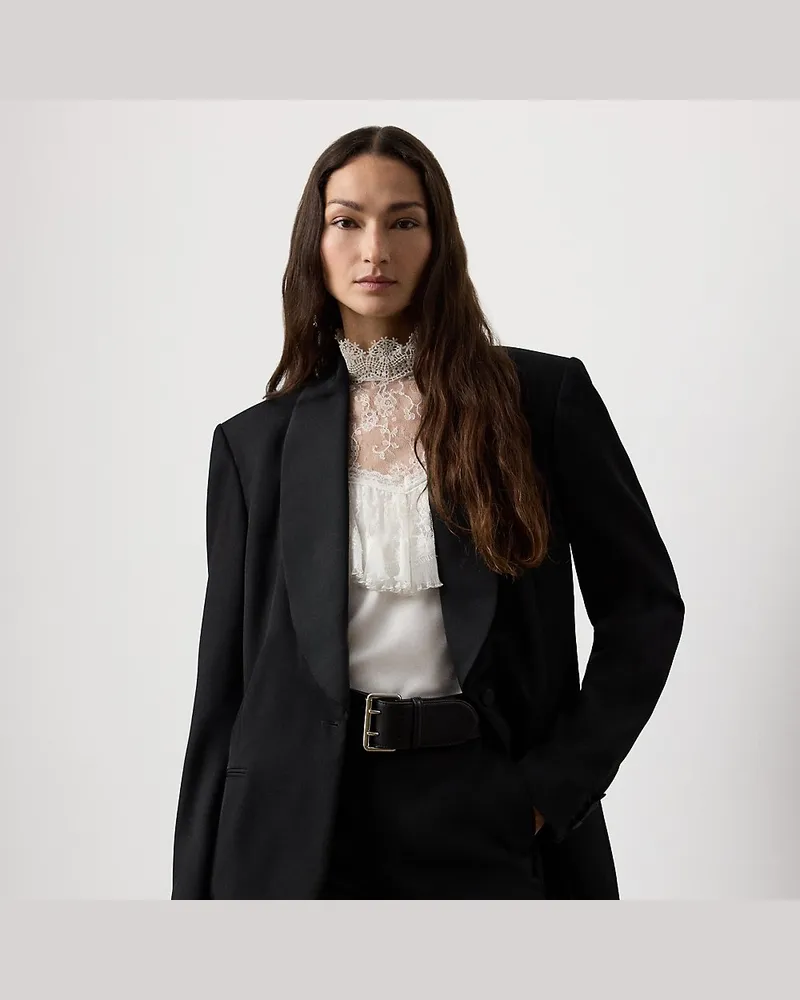 Ralph Lauren Smokingjacke Sutton aus Grain de Poudre Black
