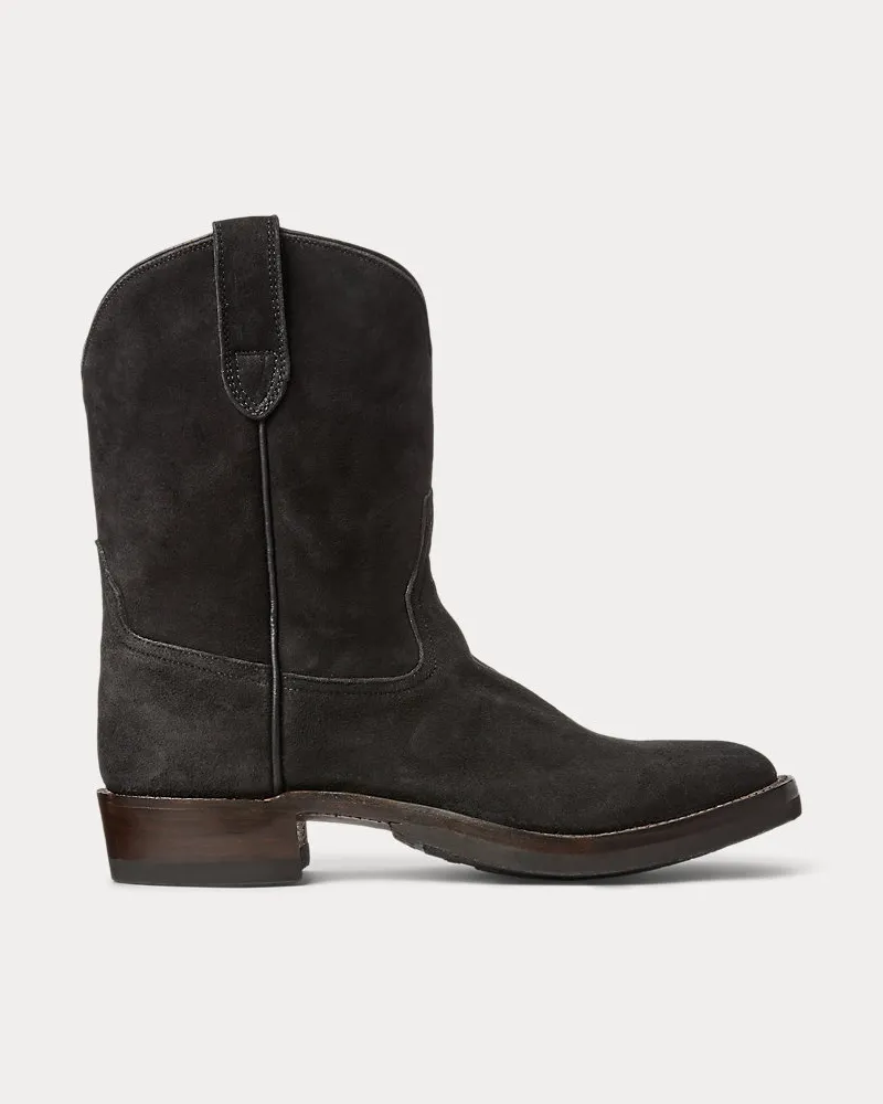 Ralph Lauren Stiefel aus Rauwildleder Black