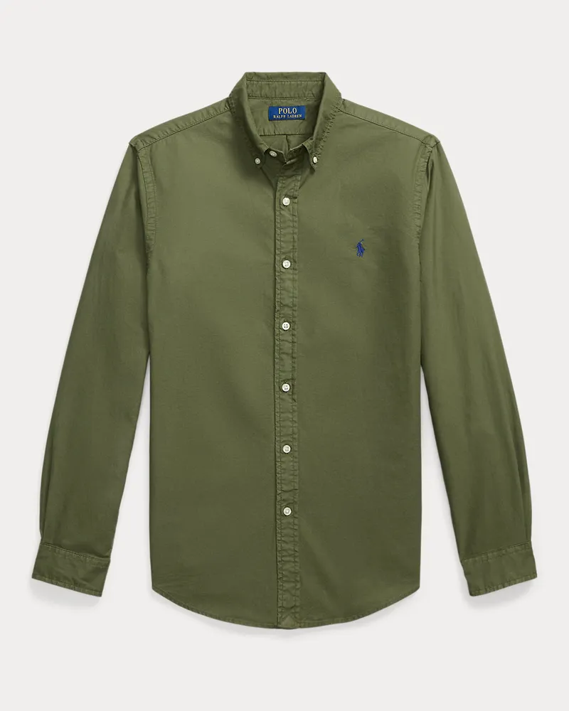 Ralph Lauren Gefärbtes Slim-Fit Oxfordhemd Green