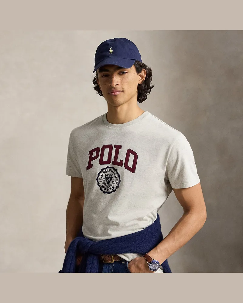 Ralph Lauren Custom-Slim-Fit T-Shirt mit Logo Grey
