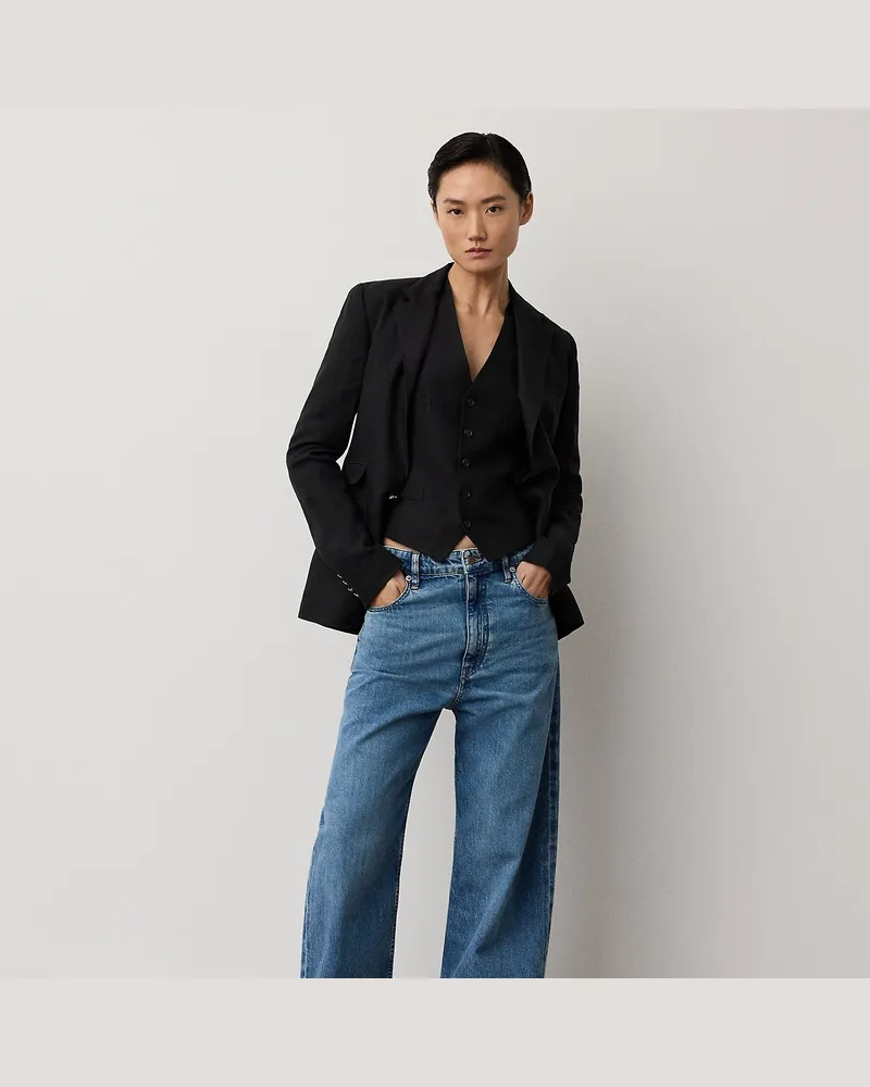 Ralph Lauren Weste Jaiden aus Leinen Black