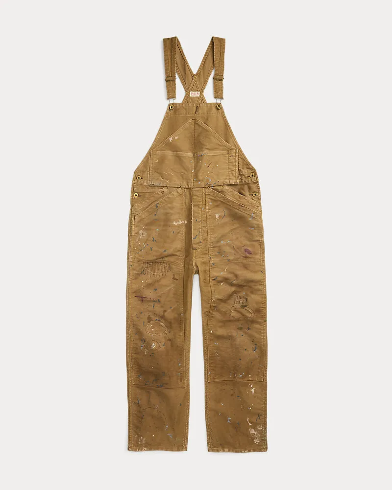 Ralph Lauren Moleskin-Overall mit Farbspritzern Brown