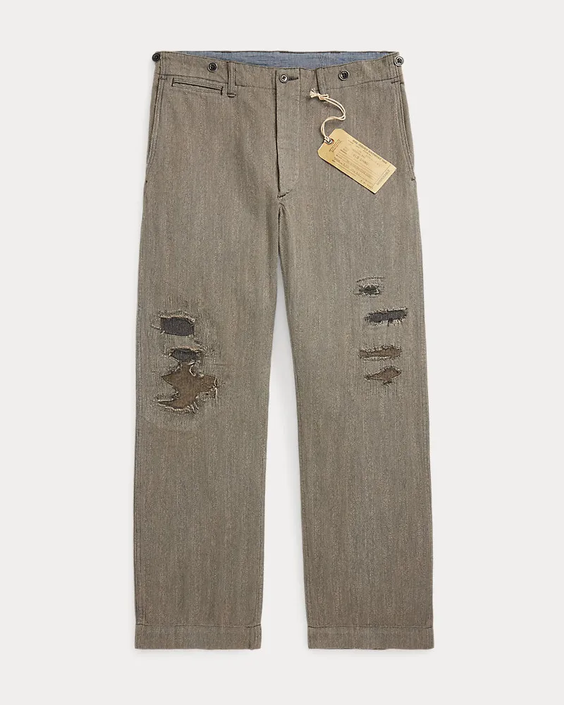 Ralph Lauren Fischgrat-Twill-Feldhose in Used-Optik Grey