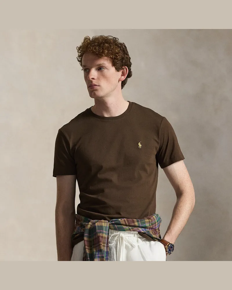 Ralph Lauren Custom-Slim-Fit Jersey-T-Shirt Brown