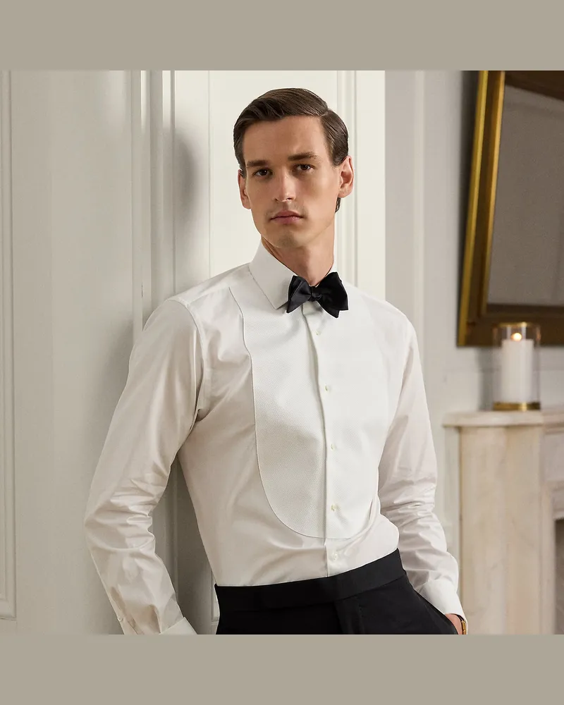 Ralph Lauren Smokinghemd mit Piqué-Latz White