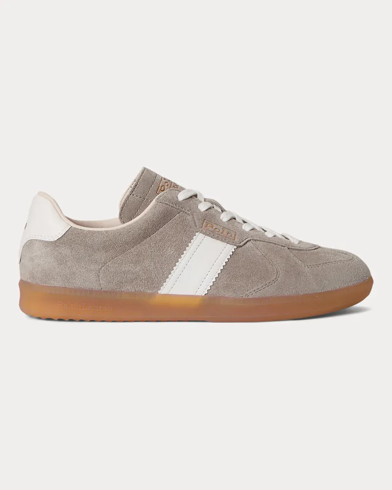 Ralph Lauren Leder-Wildleder-Sneaker Field Court 100 Grey