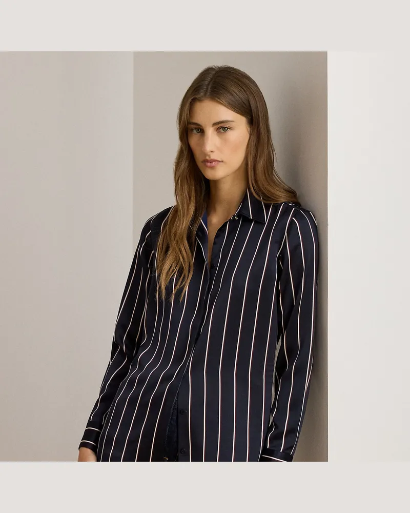 Ralph Lauren Kurzgrößen - Gestreiftes Classic-Fit Charmeuse-Hemd Multi