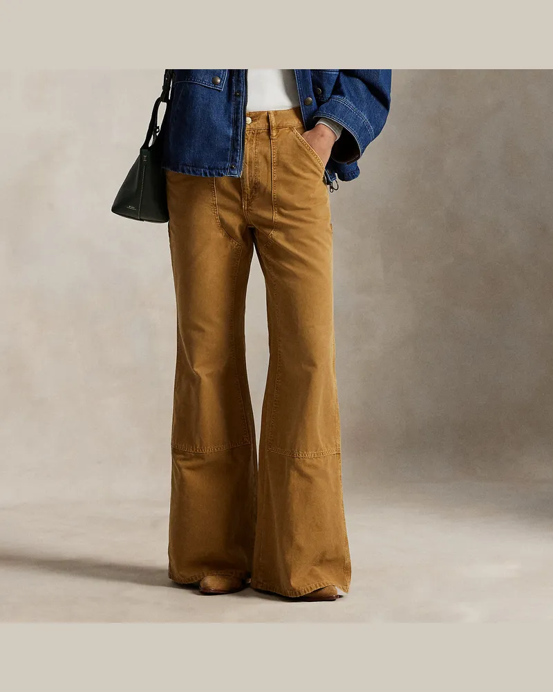 Ralph Lauren Zimmermannshose mit ausgestelltem Bein Brown
