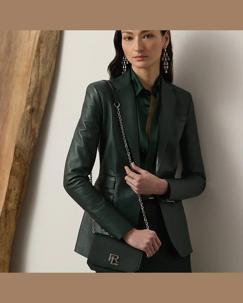 Ralph Lauren Mini-Umhängetasche RL 888 aus Kalbsleder Green