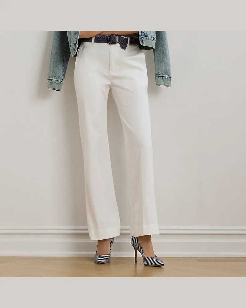 Ralph Lauren Ausgestellte Baumwollstretch-Chinohose White