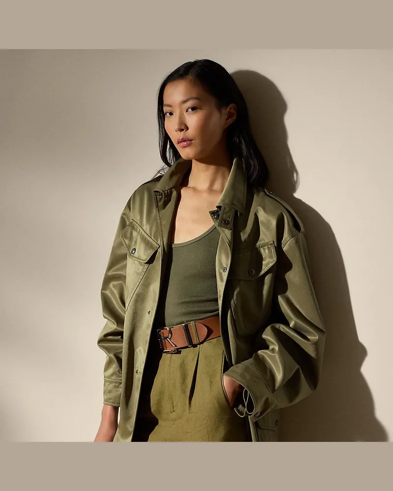 Ralph Lauren Angerauter Mantel Teresa mit Gürtel Green
