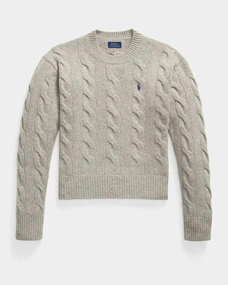 Ralph Lauren Woll-Kaschmir-Pullover mit Zopfmuster Grey