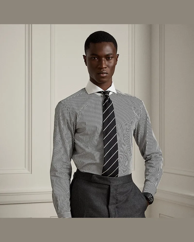 Ralph Lauren Popelinehemd mit Bengalstreifen Black