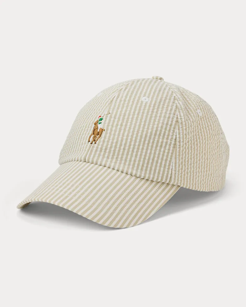 Ralph Lauren Baseballkappe aus Seersucker Tan