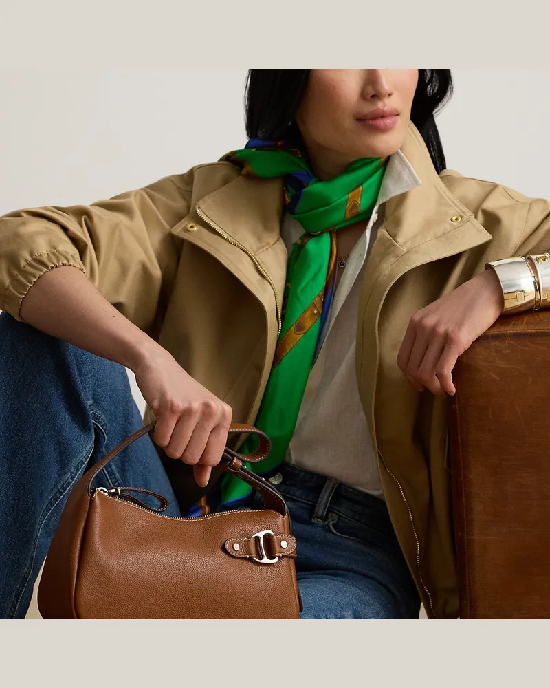 Ralph Lauren Kleine Schultertasche Tasha aus Leder Brown