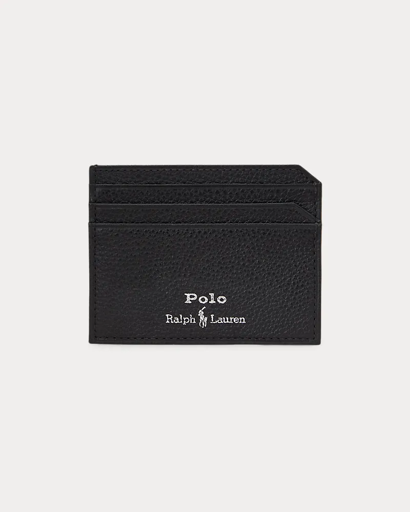 Ralph Lauren Kartenetui aus Narbenleder Black