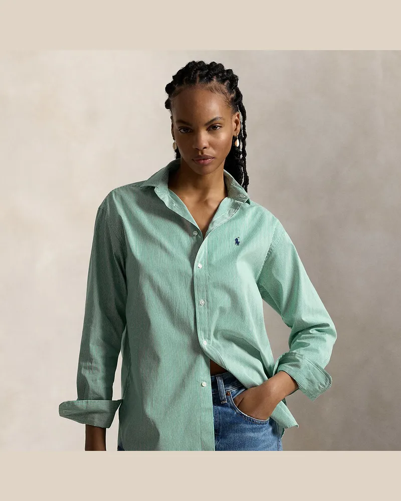 Ralph Lauren Relaxed-Fit Baumwollhemd mit Streifen Green