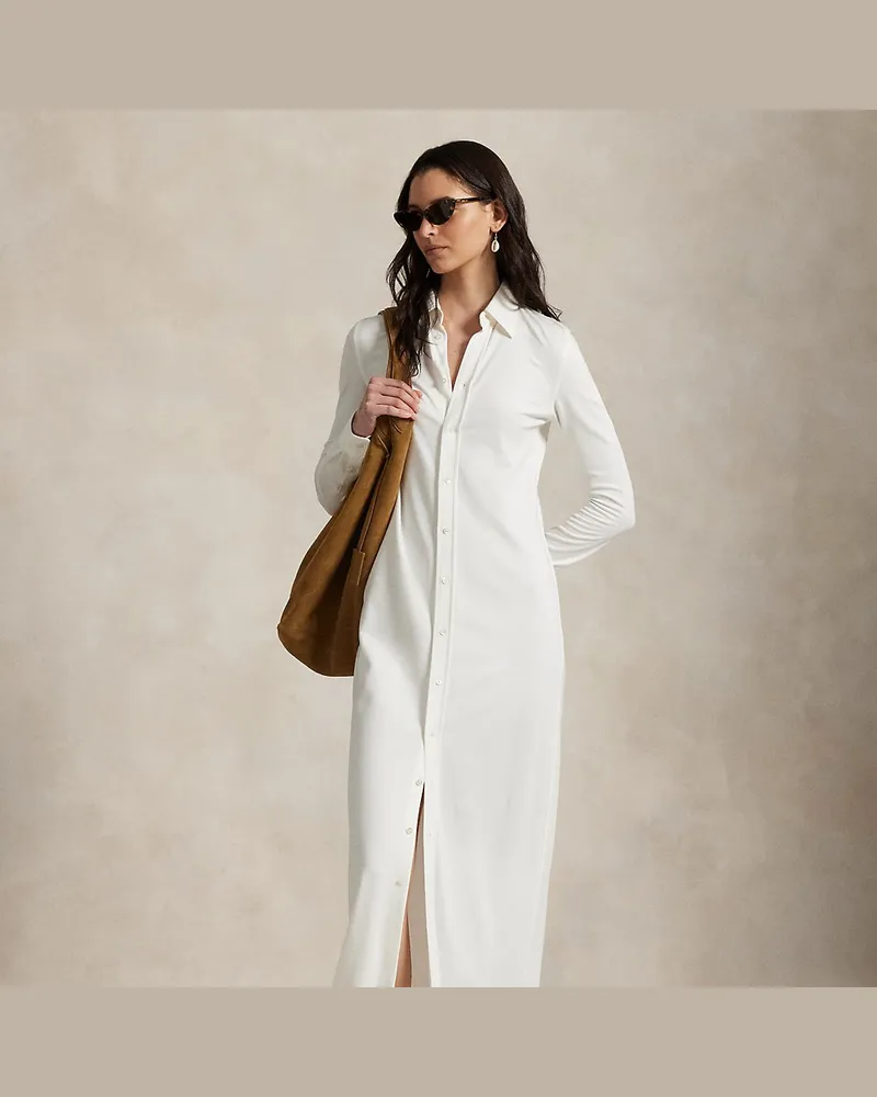 Ralph Lauren Maxi-Hemdkleid aus Ponté Cream