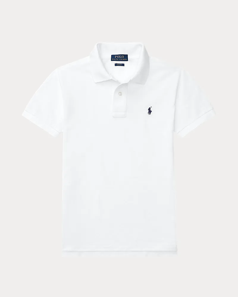Ralph Lauren Slim-Fit Poloshirt aus Baumwollpiqué White