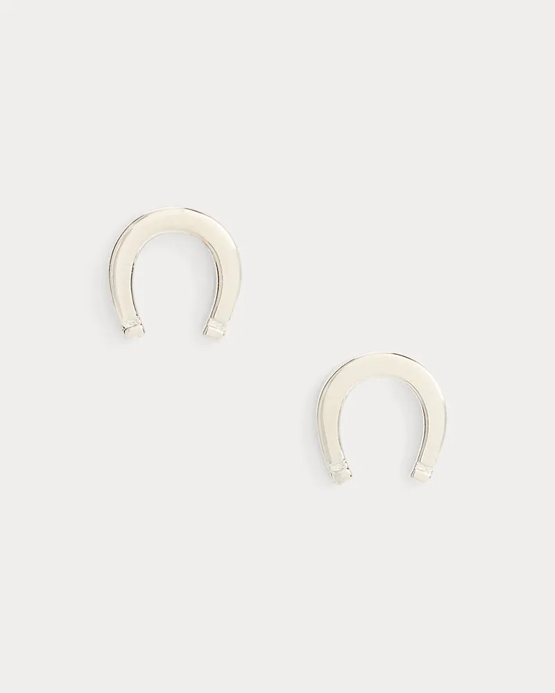 Ralph Lauren Sterling Silver Horseshoe Studs Silver