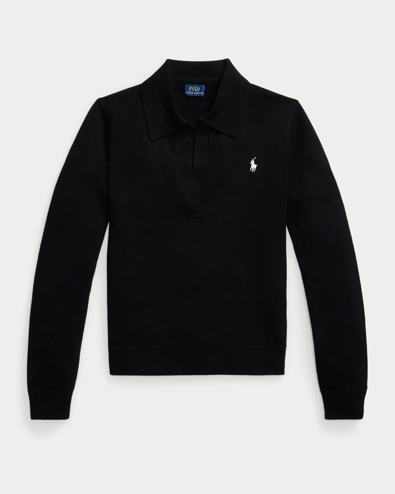 Ralph Lauren Wollpullover mit Polokragen Black