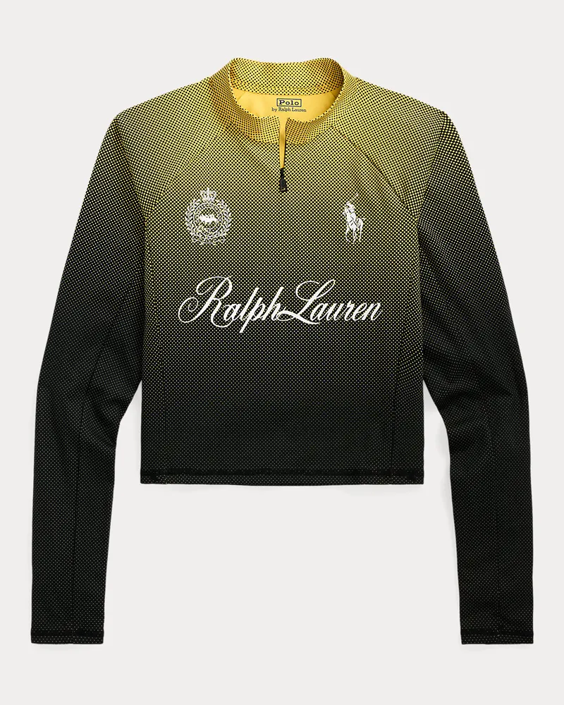 Ralph Lauren Kurzes Grafik-Shirt mit Reißverschluss Yellow