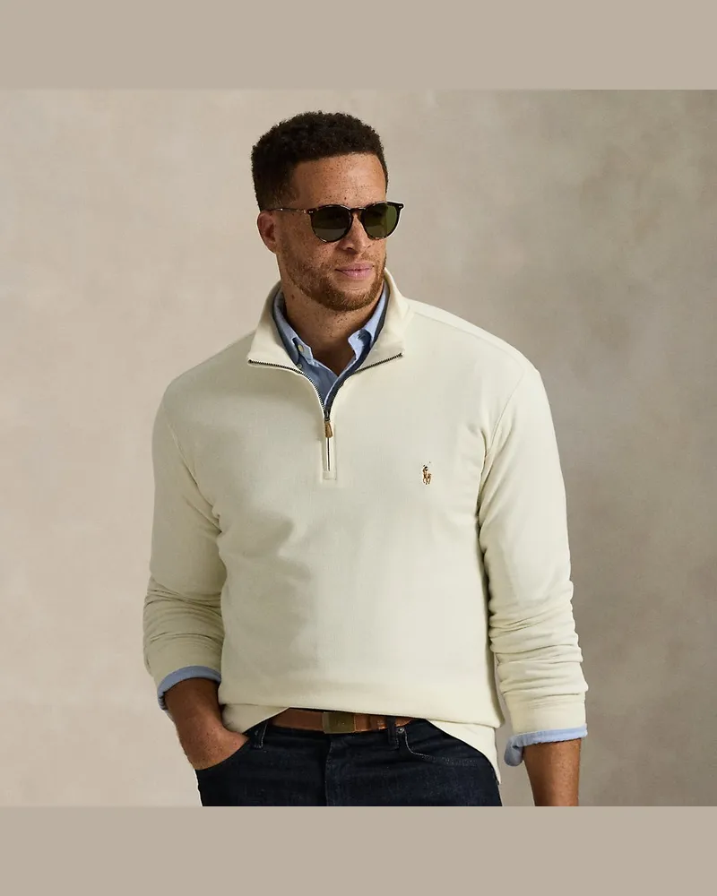 Ralph Lauren Große Größen - Rippenpullover mit Viertelreißverschluss Natural