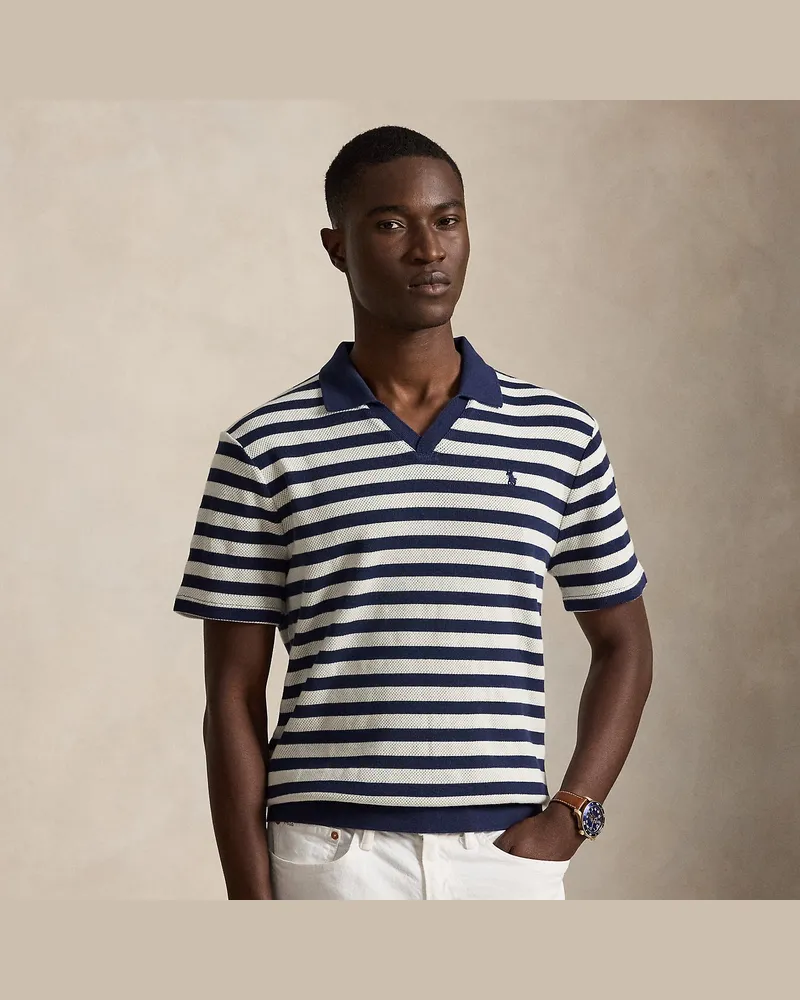 Ralph Lauren Poloshirt mit strukturierten Streifen Blue
