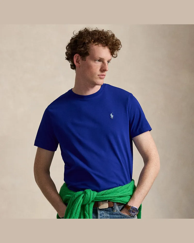 Ralph Lauren Custom-Slim-Fit Jersey-T-Shirt Blue
