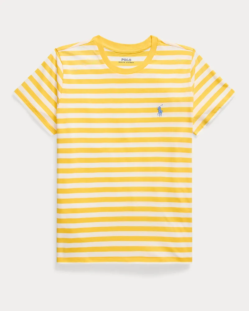 Ralph Lauren Gestreiftes Baumwolljersey-T-Shirt White
