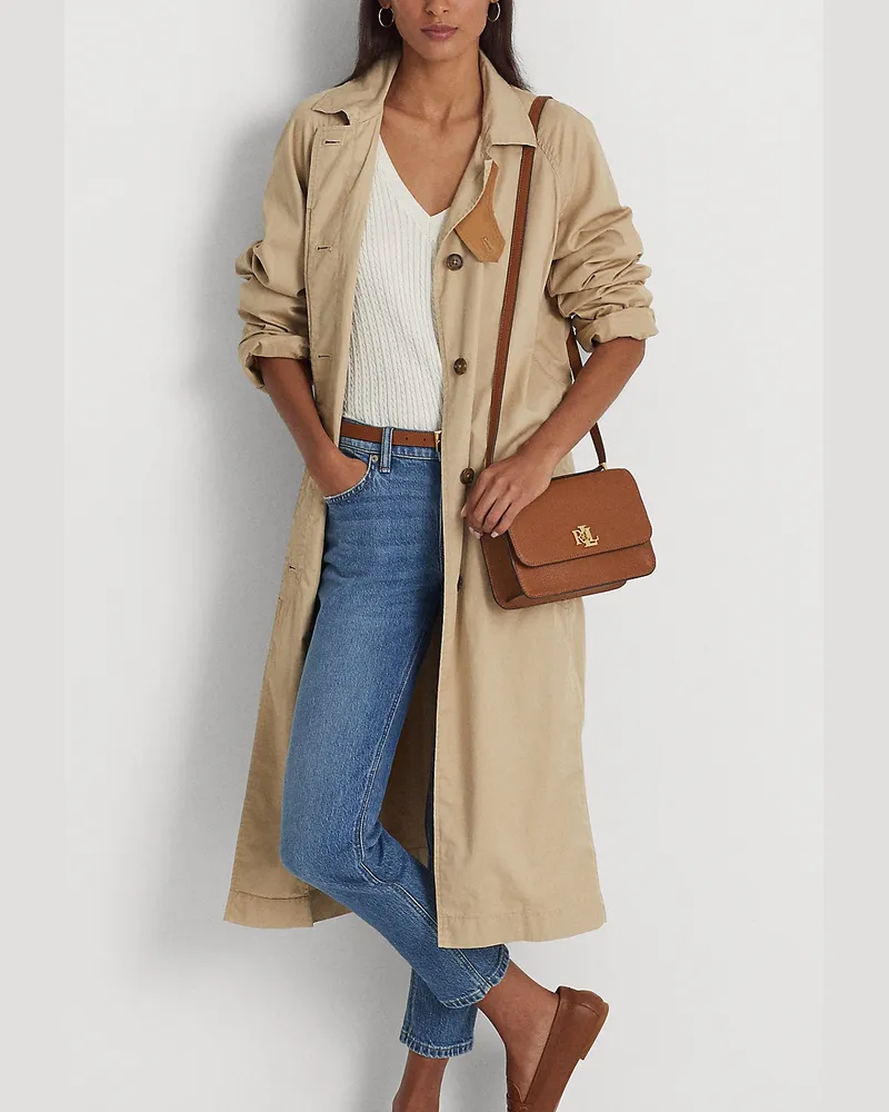 Ralph Lauren Mittlere Tasche Sophee aus Narbenleder Tan