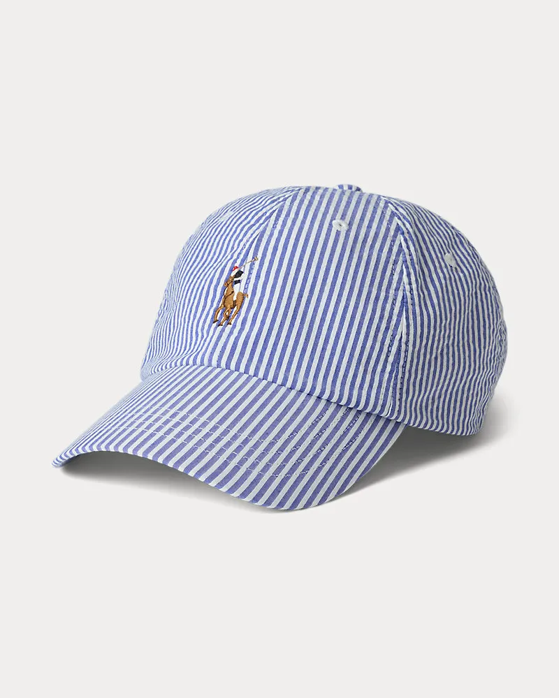 Ralph Lauren Baseballkappe aus Seersucker Blue