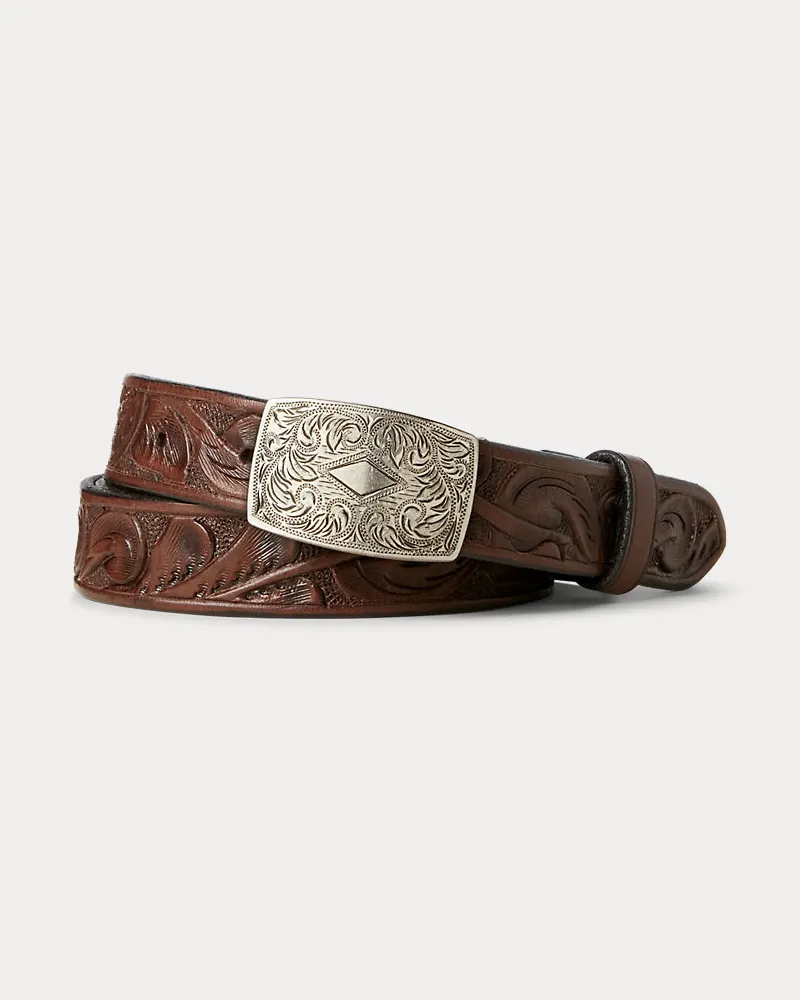 Ralph Lauren Handgearbeiteter Ledergürtel Brown