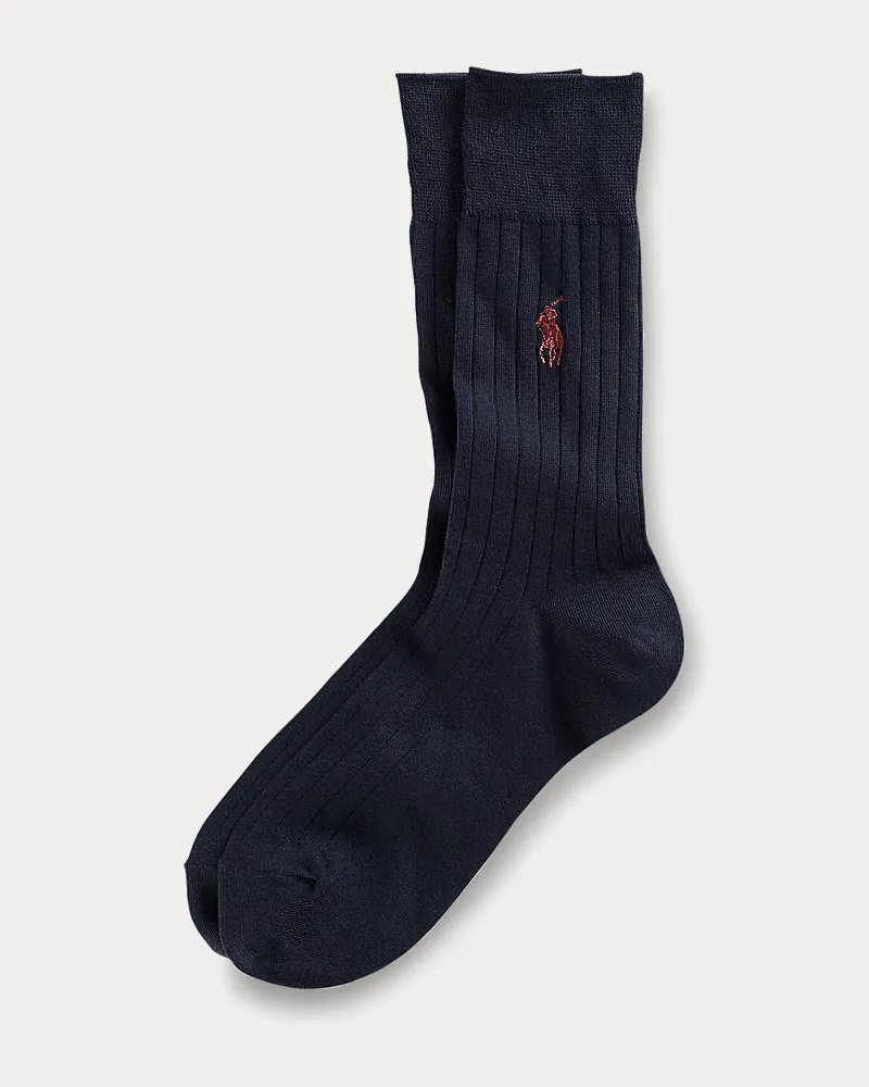 Ralph Lauren Gerippte Damensocken Blue