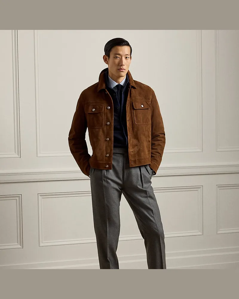 Ralph Lauren Handgeschneiderte Flanellhose Gregory Grey