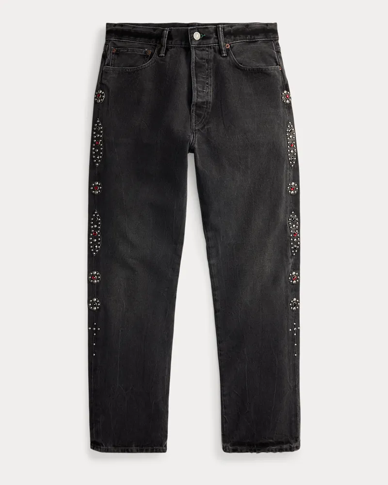 Ralph Lauren Heritage-Straight-Fit Jeans mit Nieten Black