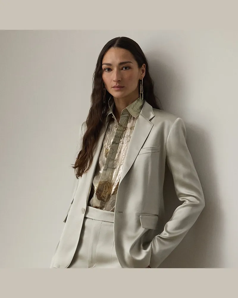 Ralph Lauren Jacke Parker aus Stretchsatin Cream