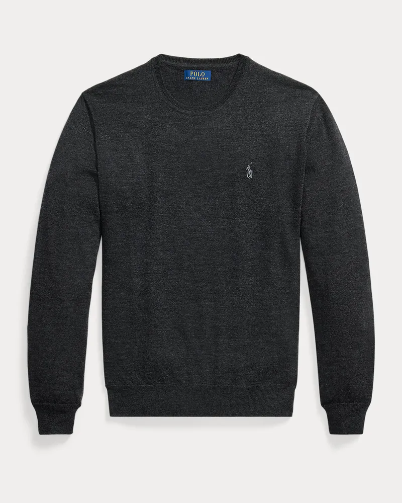 Ralph Lauren Waschbarer Rundhalspullover aus Wolle Grey