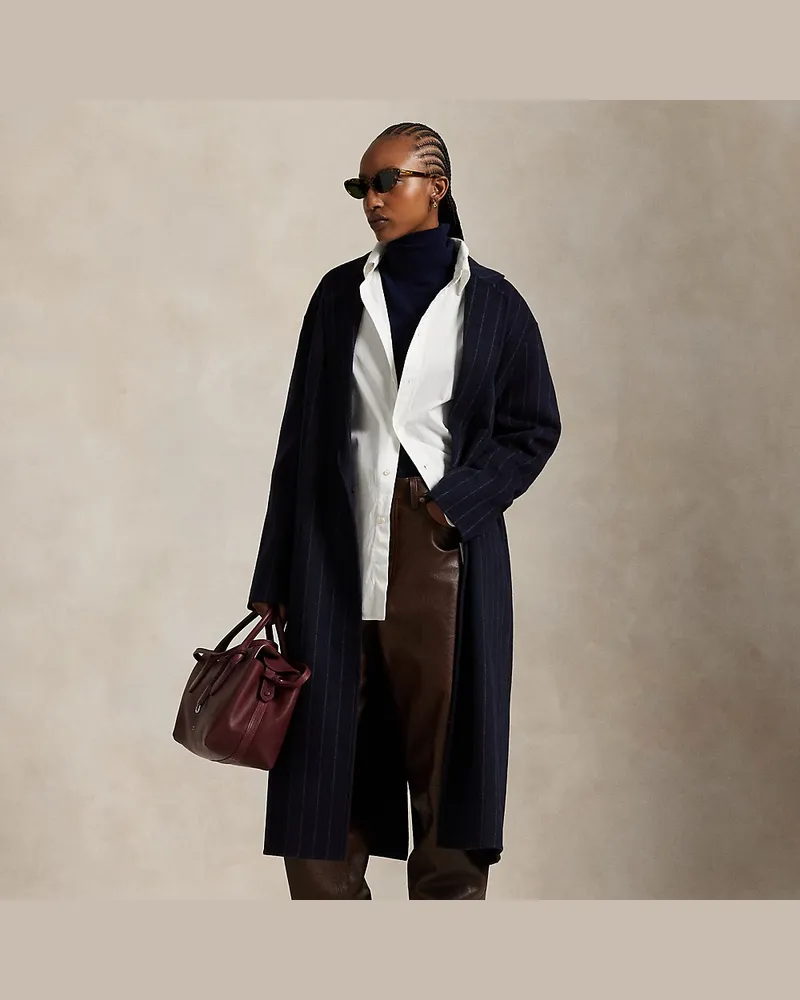 Ralph Lauren Wollmantel mit Nadelstreifen Blue