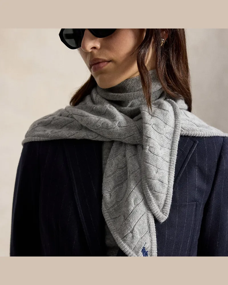 Ralph Lauren Dreieckstuch aus Wolle und Kaschmir Grey