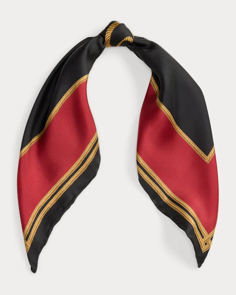 Ralph Lauren Quadratisches Seidentuch mit Logo Red