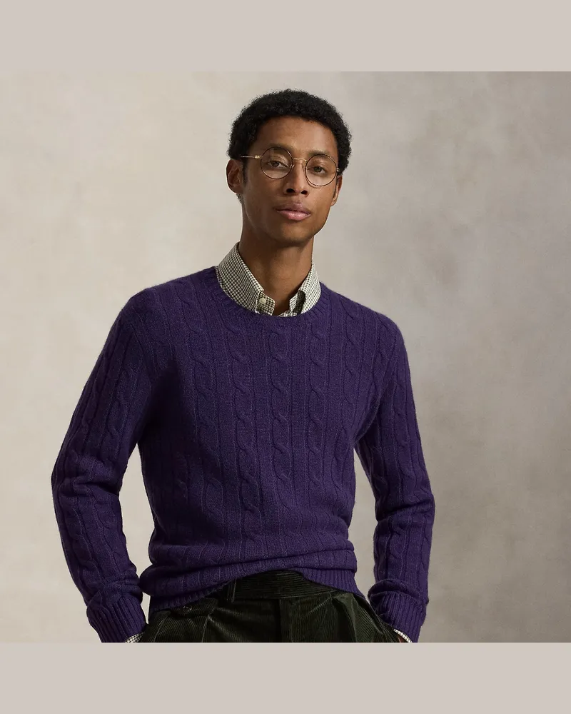 Ralph Lauren Der Kaschmirpullover mit Zopfmuster Purple