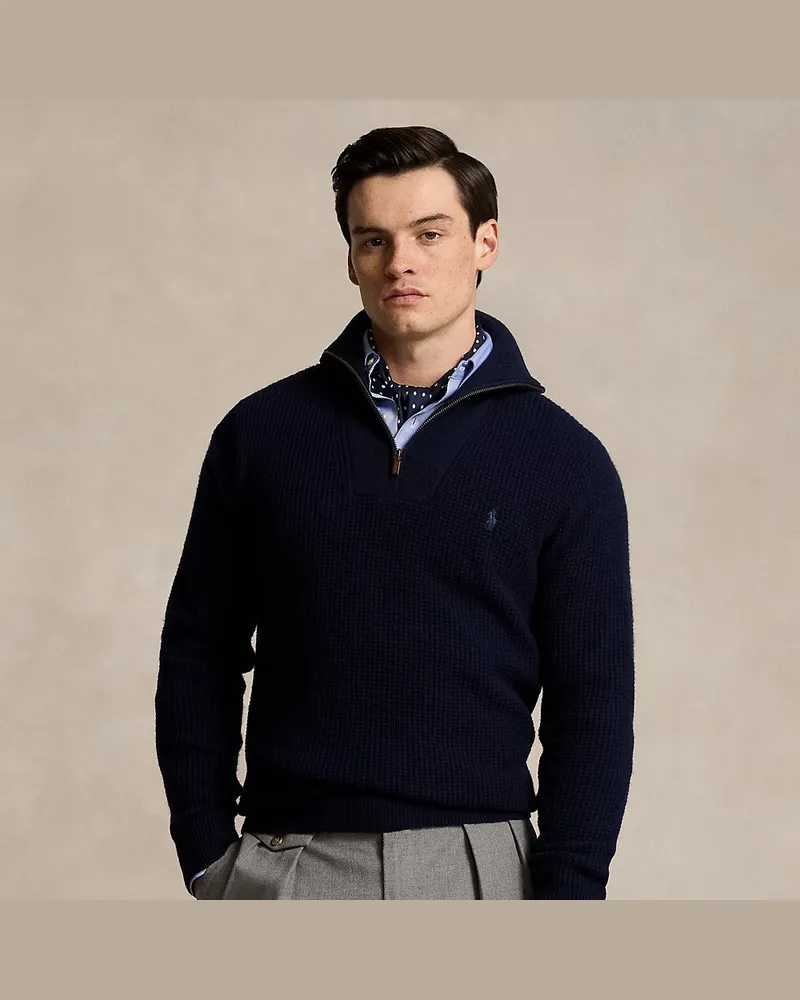 Ralph Lauren Karostrickpullover mit Wolle Blue