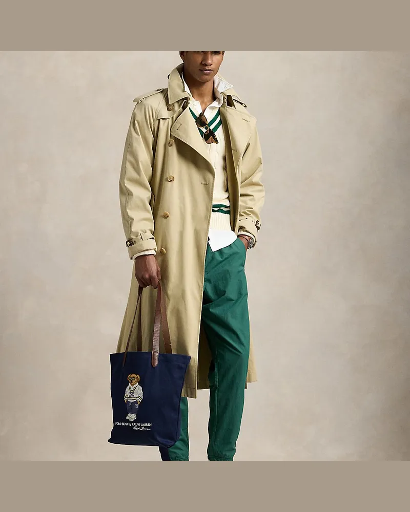 Ralph Lauren Shopper-Tragetasche mit Tigeraufnäher Blue