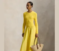 Baumwollkleid mit Zopfmuster-Oberteil