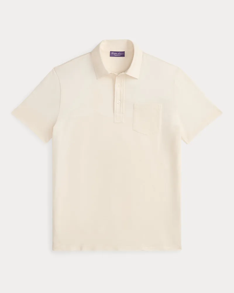 Ralph Lauren Poloshirt aus Baumwoll-Kaschmir-Piqué Cream