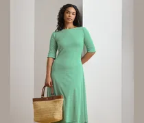 Plus Größen - Geripptes Midikleid mit Streifen