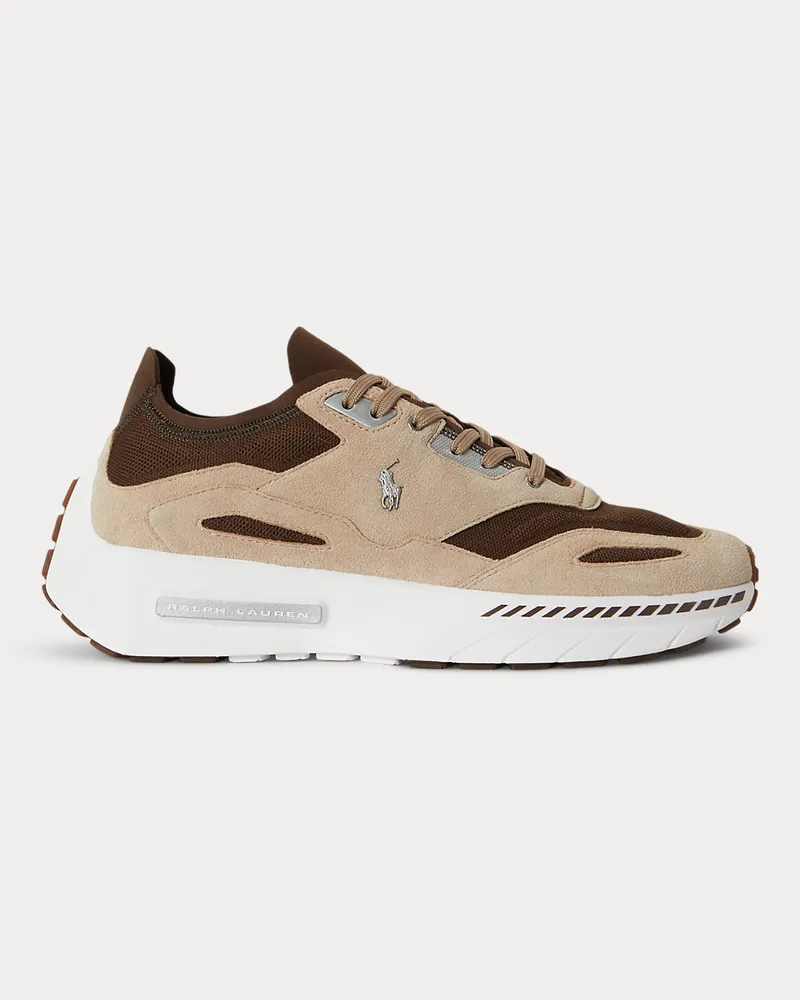 Ralph Lauren Strick-Sneaker Boerum mit Wildleder Brown