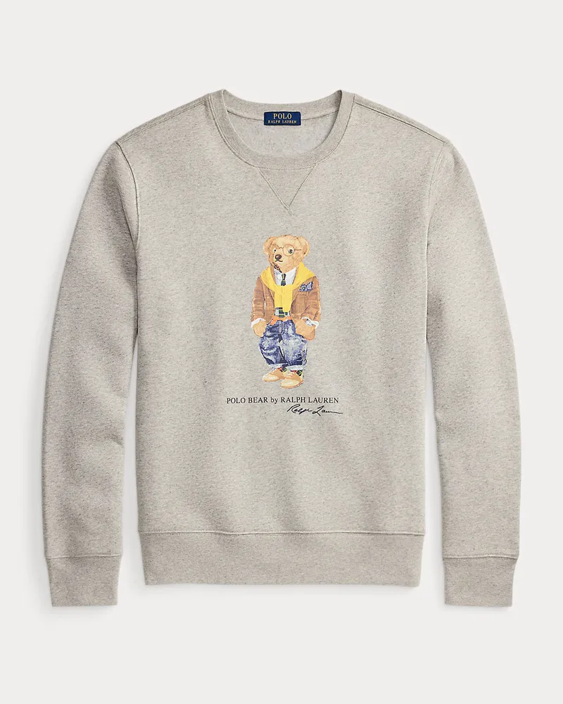Ralph Lauren Fleece-Sweatshirt mit Polo Bear Grey